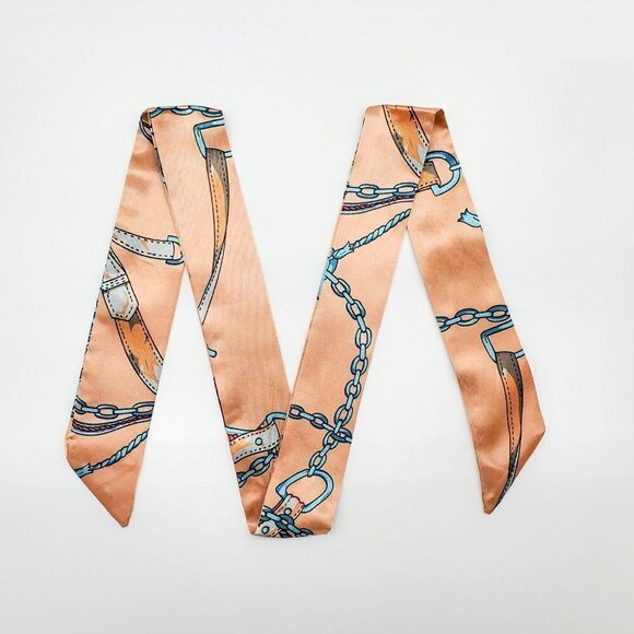 Peach Skinny Scarf | Hand Bag, Neck Scarf (2 pieces) - Color Set #10 / Brand NEW - Picture 6 of 12